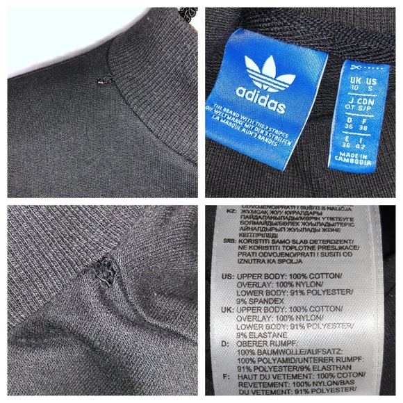 Adidas Velvet Foil Sweat Tee Mock Neck Size S - Picture 2 of 8